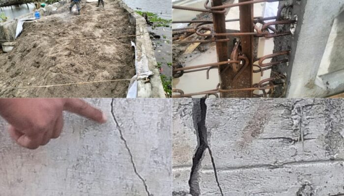 Masih Dalam Pengerjaan, Tembok Revitalisasi Danau Siombak Retak-Retak