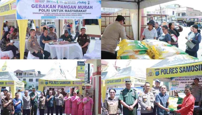 Wakapolres Samosir Bersama Forkopimda Ikuti Kick Off Gerakan Pangan Murah Polri