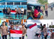 Sambut HUT RI ke-80, Polres Samosir Pasang Ratusan Bendera Merah Putih di Kapal, Rumah Warga, dan Kendaraan