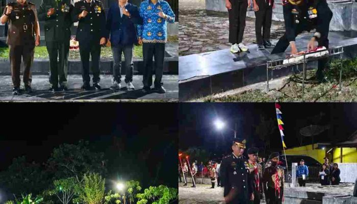 Wakapolres Samosir Pimpin Apel Kehormatan dan Renungan Suci HUT ke-80 RI di Makam Pahlawan