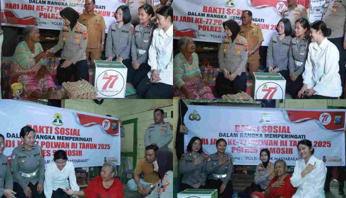 Polwan Polres Samosir Peduli Lansia, Gelar Bakti Sosial di Hari Jadi ke-77 Polwan RI