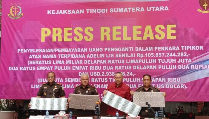 Terpidana Pembalakan Liar Adelin Lis Bayar Uang Pengganti Kepada Kejaksaan Sebesar 105 Miliar Rupiah dan US$ 2.938.556